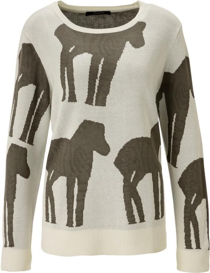 Aniston SELECTED Gebreide trui met trendy en grote jacquardpatronen nieuwe kollectie - Foto 2