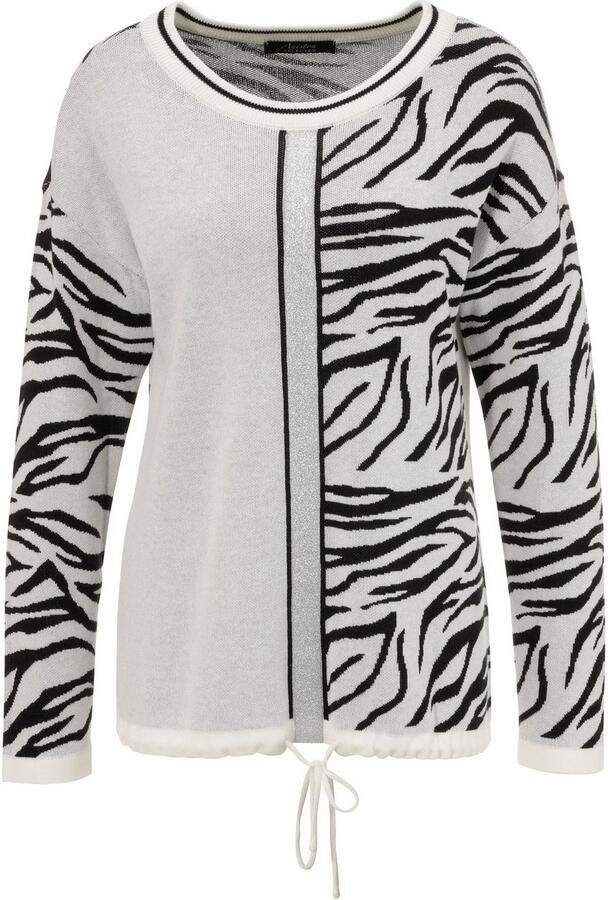 Aniston SELECTED Gebreide trui met tunnelkoord aan de zoom en glanzende band - Foto 6