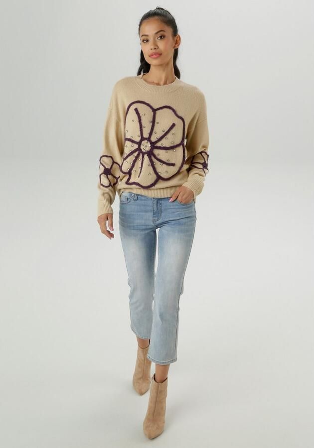 Aniston SELECTED Gebreide trui voor bezet met fonkelende glittersteentjes nieuwe collectie - Foto 5