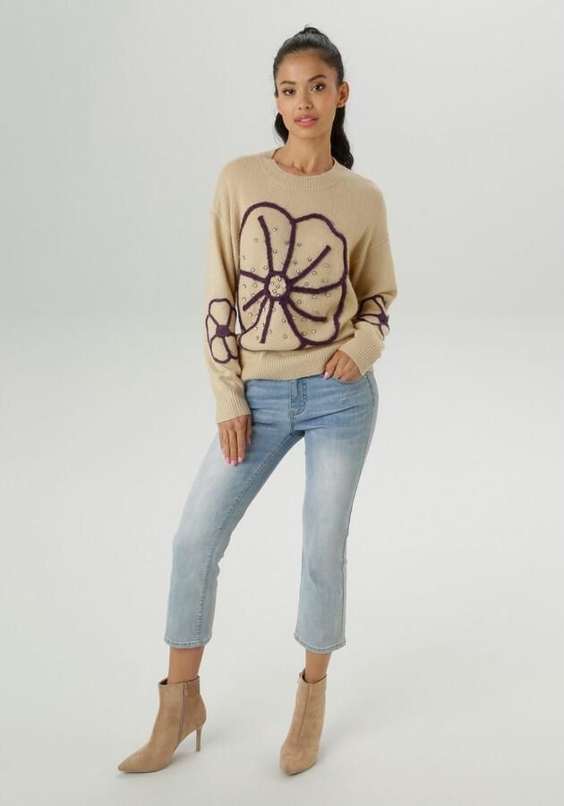 Aniston SELECTED Gebreide trui voor bezet met fonkelende glittersteentjes nieuwe collectie - Foto 6