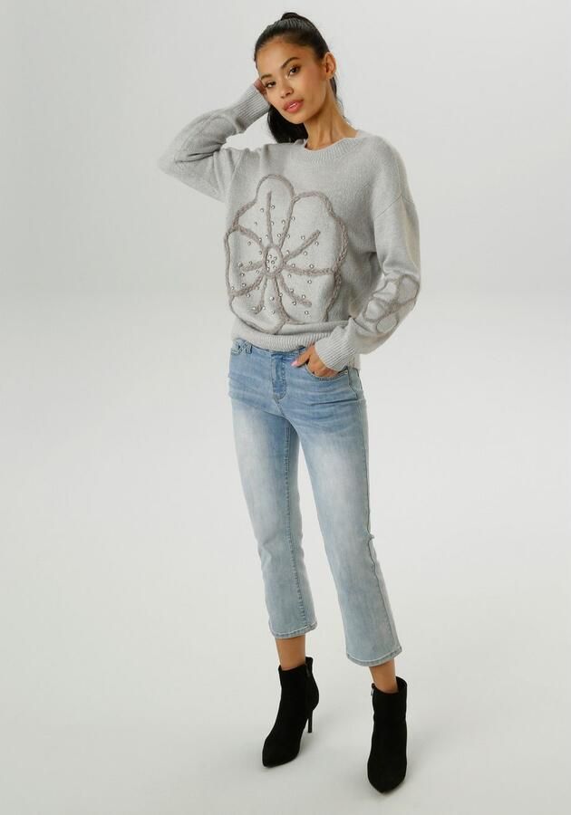 Aniston SELECTED Gebreide trui voor bezet met fonkelende glittersteentjes nieuwe collectie - Foto 5