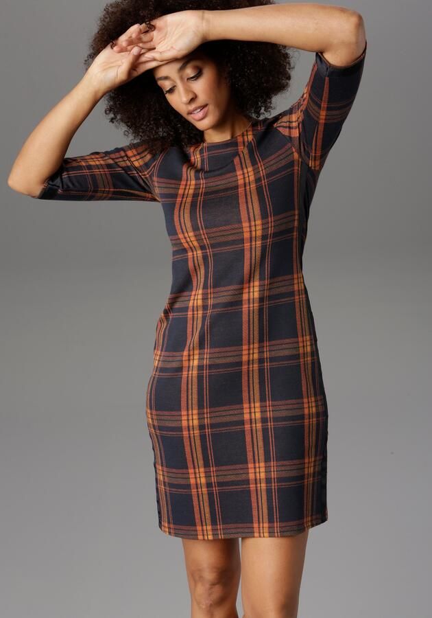 Aniston SELECTED Geruite jurk met galons - Foto 7