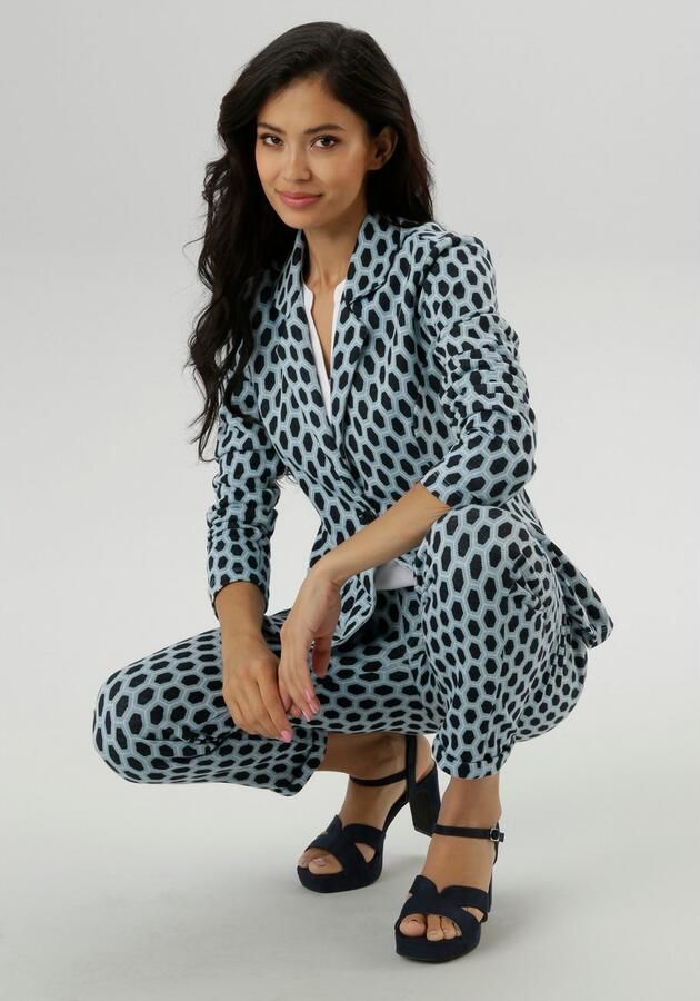 Aniston SELECTED Jerseyblazer met allover-patroon in geometrische honingraatlook nieuwe collectie - Foto 6