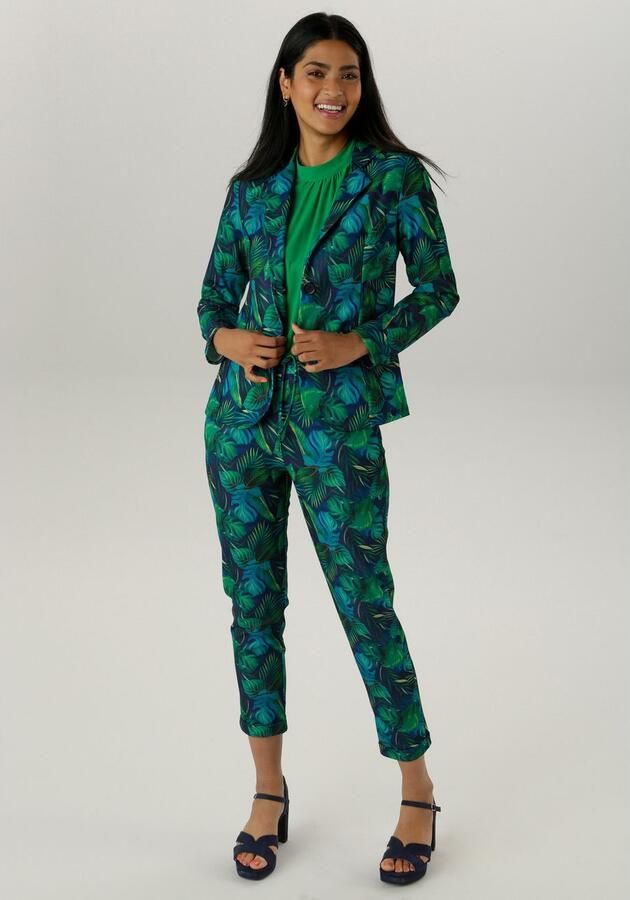 Aniston SELECTED Jerseyblazer met grootvlak en abstract bladerenpatroon - Foto 6