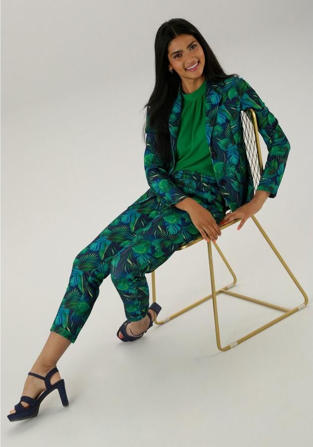 Aniston SELECTED Jerseyblazer met grootvlak en abstract bladerenpatroon - Foto 4