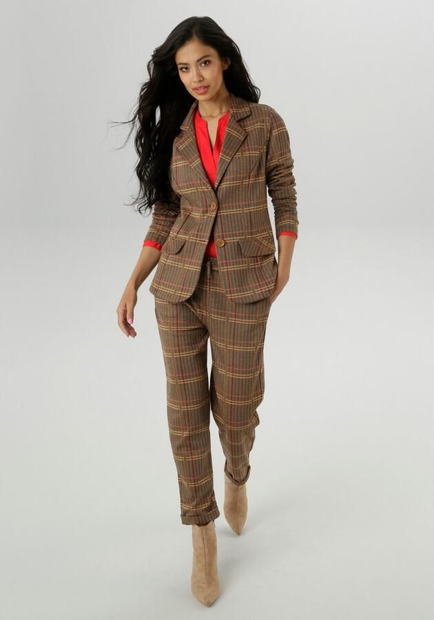 Aniston SELECTED Jerseyblazer met klassiek pied-de-poule en ruitpatroon nieuwe collectie - Foto 6