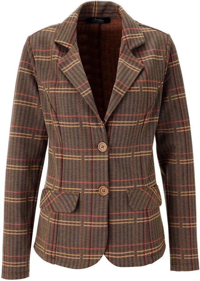 Aniston SELECTED Jerseyblazer met klassiek pied-de-poule en ruitpatroon nieuwe collectie - Foto 3