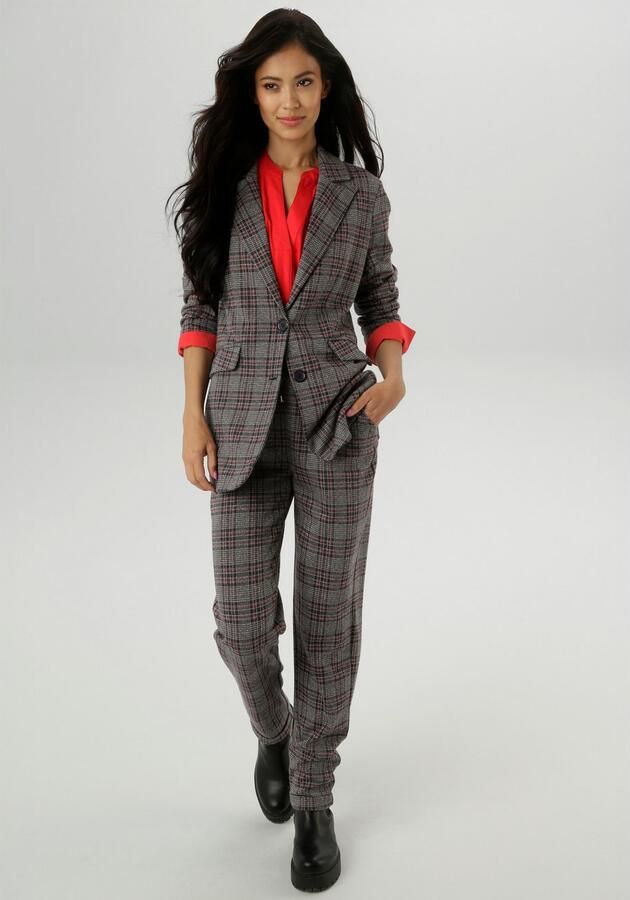 Aniston SELECTED Jerseyblazer met klassiek ruitmotief nieuwe collectie - Foto 4