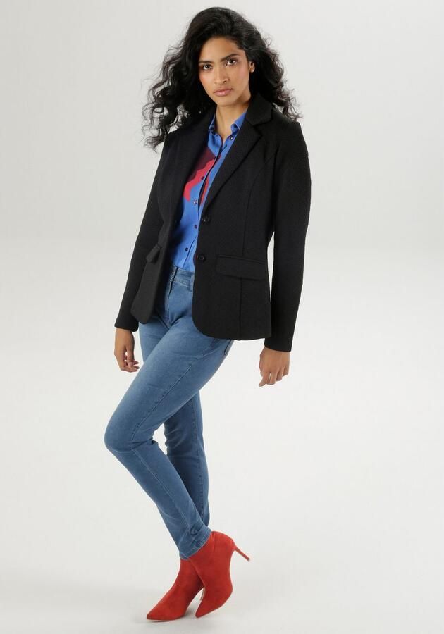 Aniston SELECTED Jerseyblazer met structuurmotief - Foto 5