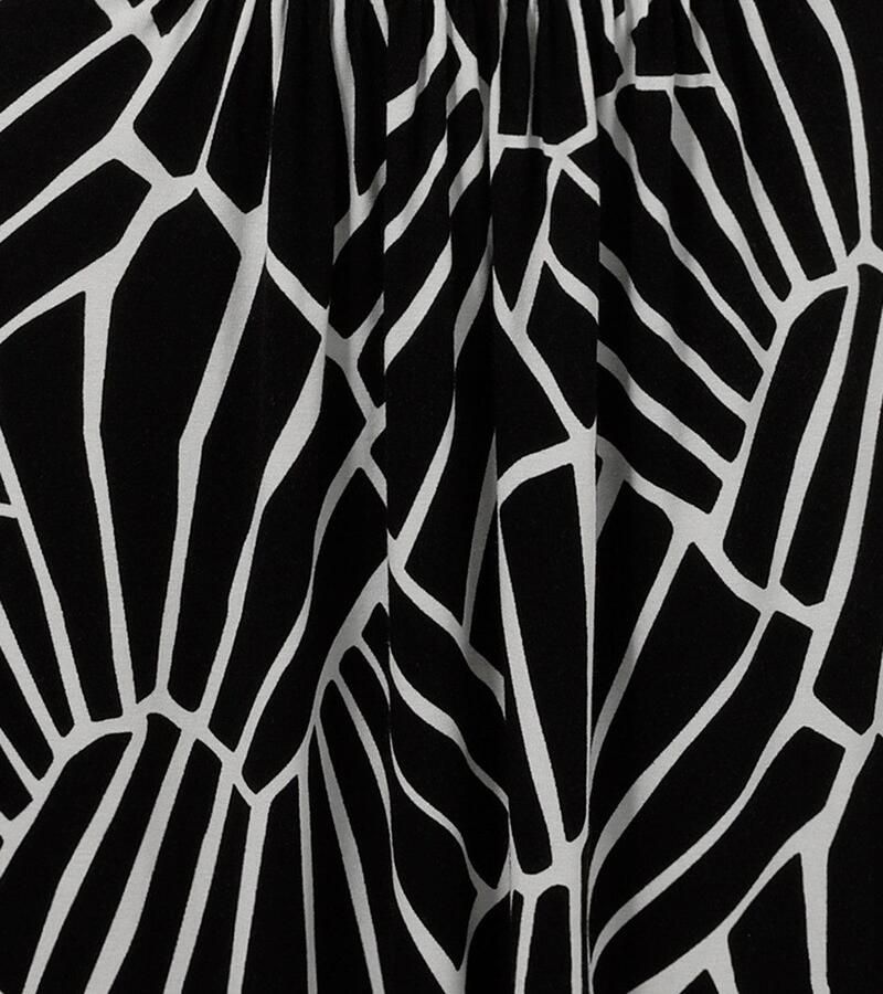 Aniston SELECTED Jerseyjurk in grafisch patroon dessin en gerimpelde tailleband nieuwe collectie