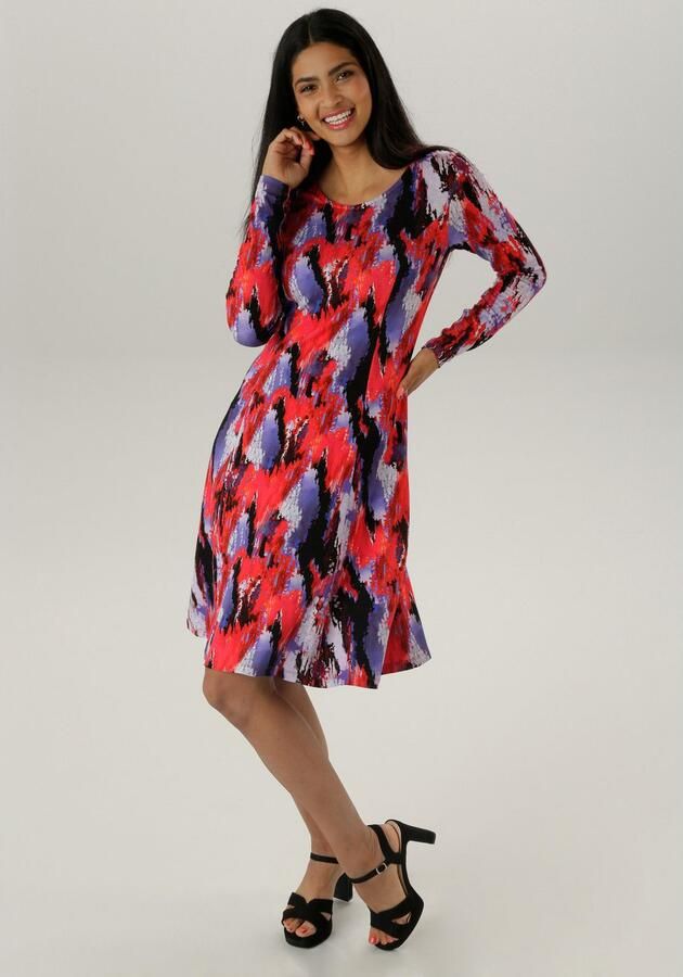 Aniston SELECTED Jerseyjurk in moderne en abstracte kleurverloop - Foto 4