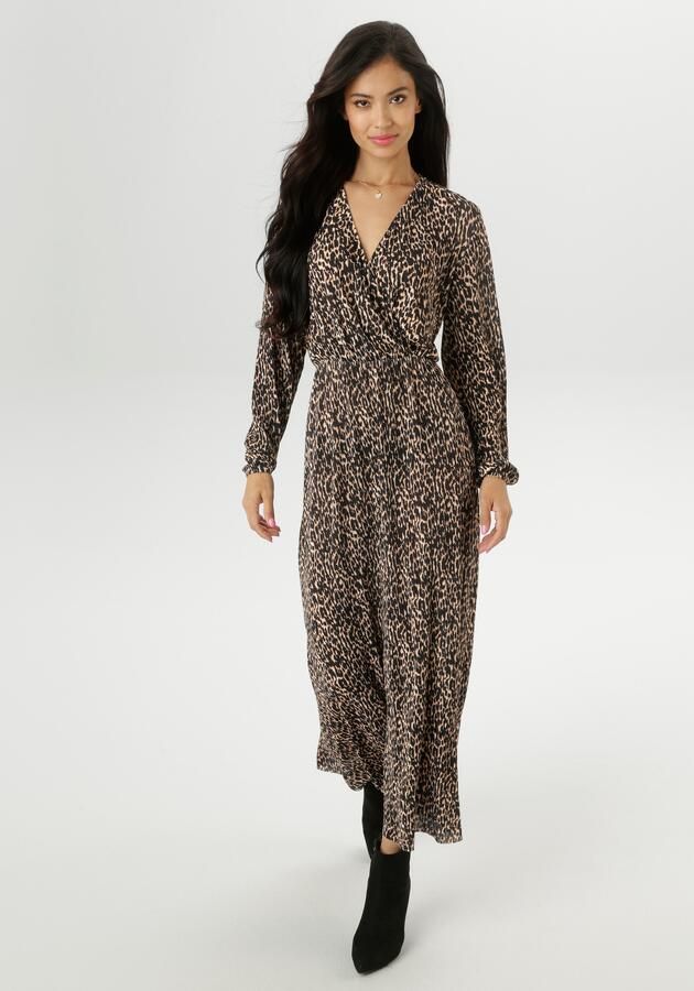 Aniston SELECTED Jerseyjurk in trendy dierenprint en wikkeloptiek nieuwe collectie - Foto 7