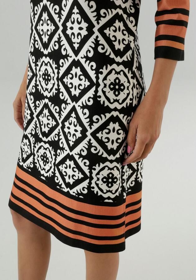 Aniston SELECTED Jerseyjurk met aantrekkelijk orna tpatroon nieuwe collectie - Foto 4