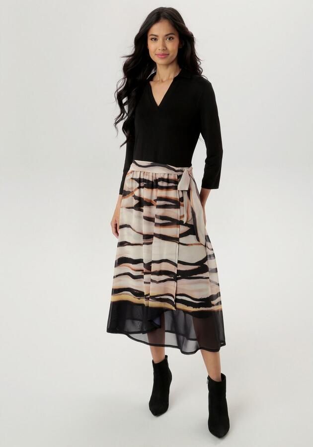 Aniston SELECTED Jerseyjurk met afneembare bindband nieuwe collectie - Foto 3