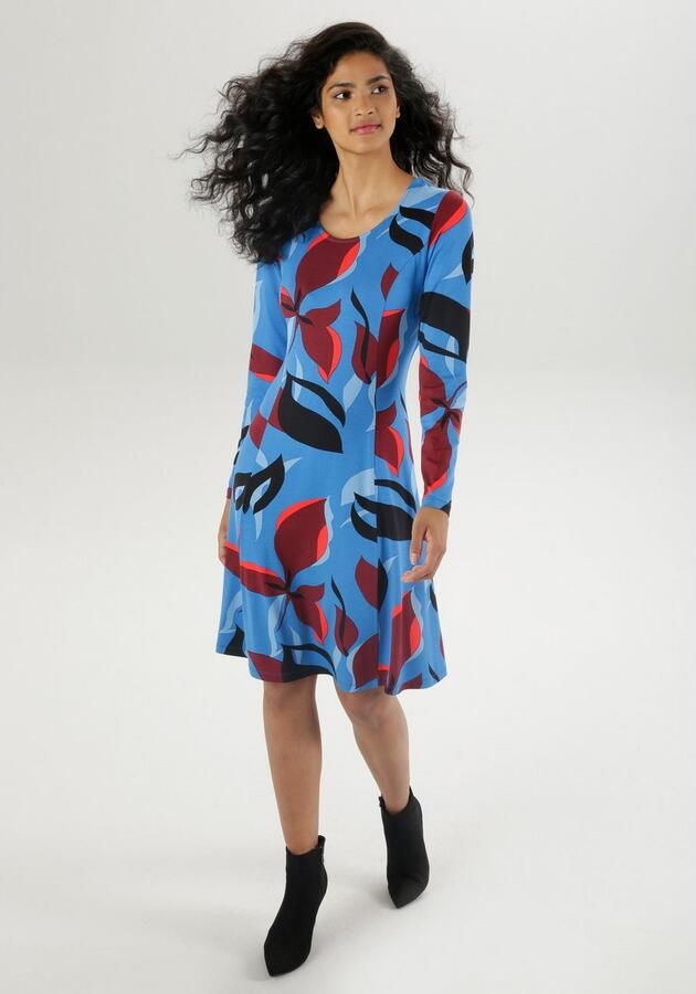 Aniston SELECTED Jerseyjurk met een lichte a-vorm - Foto 4