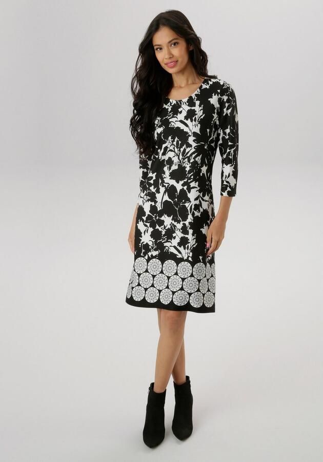 Aniston SELECTED Jerseyjurk met fantasierijke bloe print nieuwe collectie - Foto 3