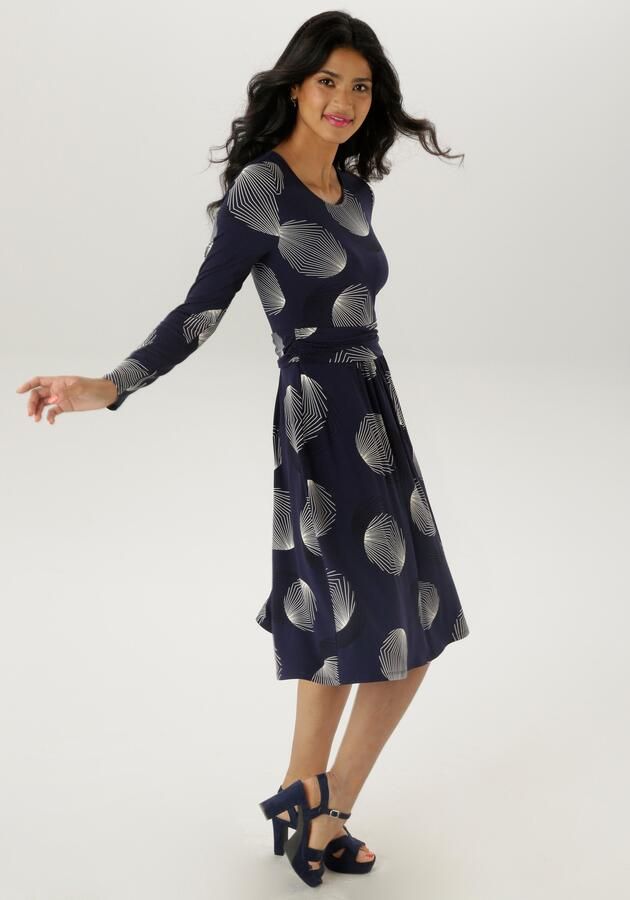 Aniston SELECTED Jerseyjurk met figuurnauwkeurige rimpelingen in de taille - Foto 8