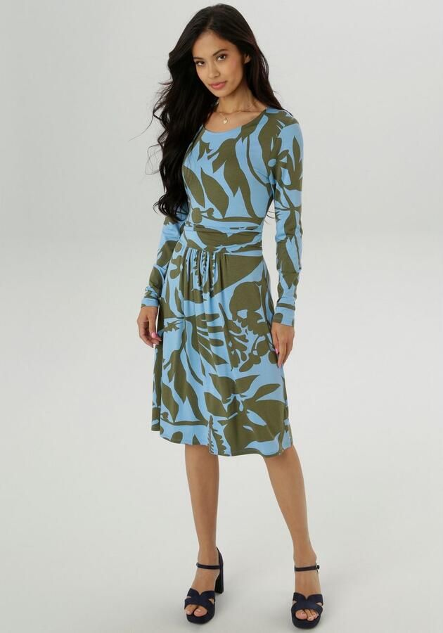 Aniston SELECTED Jerseyjurk met gerimpelde tailleband nieuwe collectie - Foto 3