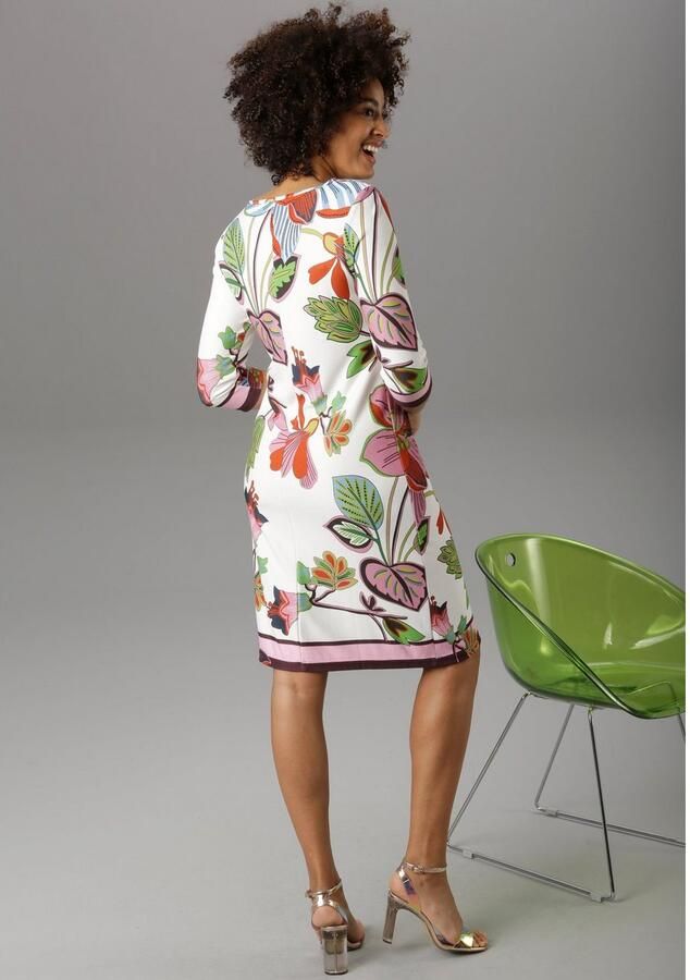 Aniston SELECTED Jerseyjurk met gestreepte randen