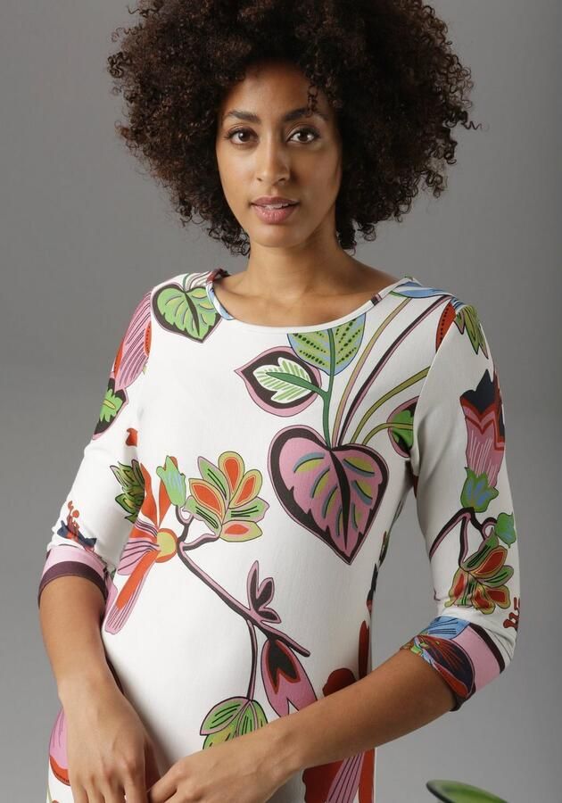 Aniston SELECTED Jerseyjurk met gestreepte randen - Foto 2