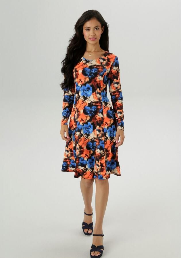 Aniston SELECTED Jerseyjurk met kleurintensieve batikprint nieuwe collectie - Foto 4