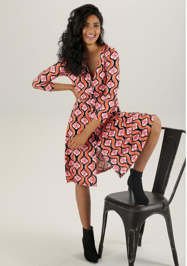 Aniston SELECTED Jerseyjurk met knoopsluiting - Foto 4