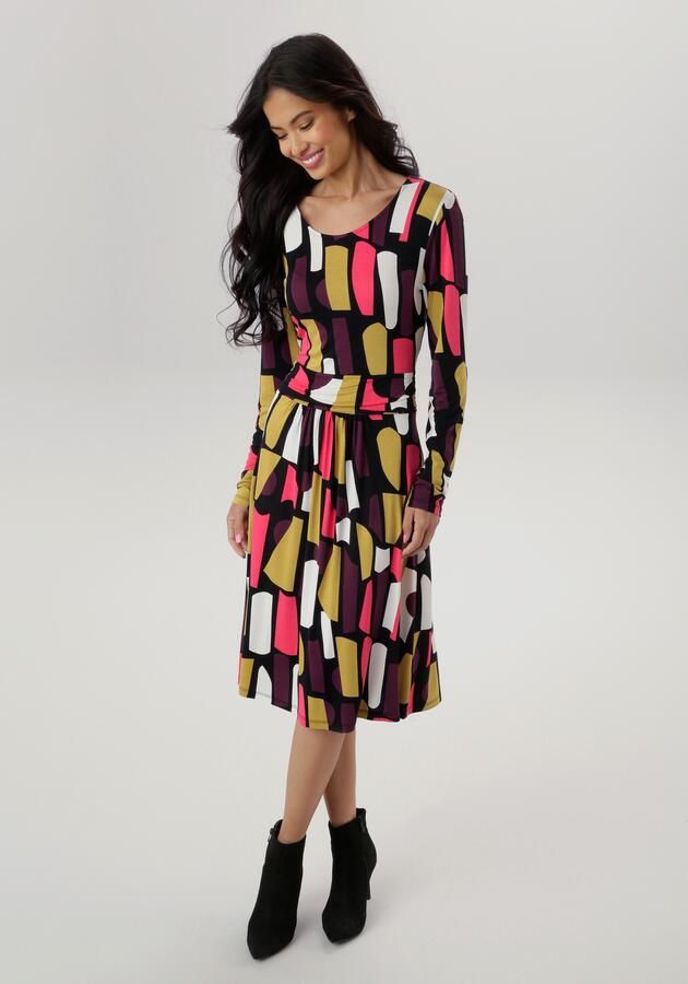 Aniston SELECTED Jerseyjurk met moderne grafische allover-print nieuwe collectie - Foto 7