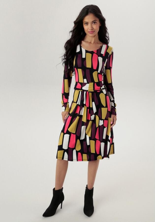 Aniston SELECTED Jerseyjurk met moderne grafische allover-print nieuwe collectie - Foto 3