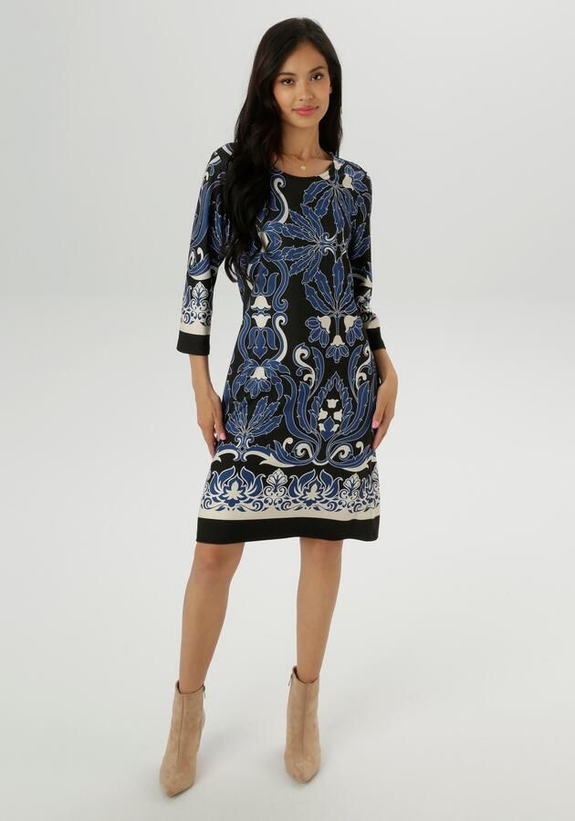 Aniston SELECTED Jerseyjurk met orna ten- en rankendruk allover nieuwe collectie - Foto 7