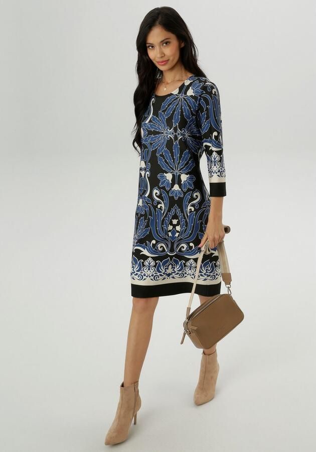 Aniston SELECTED Jerseyjurk met orna ten- en rankendruk allover nieuwe collectie - Foto 4