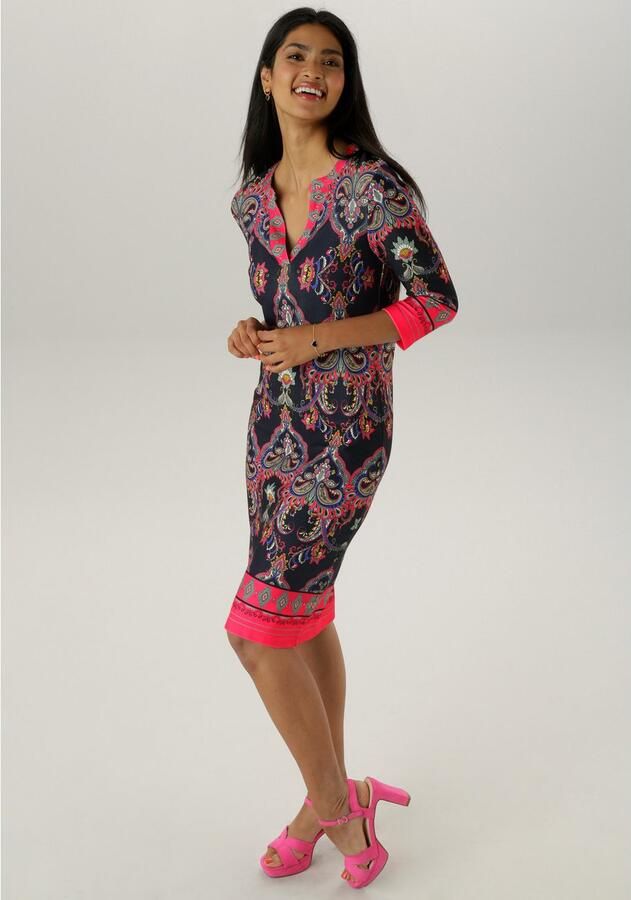 Aniston SELECTED Jerseyjurk met ornamenten- en rankenprint allover - Foto 4