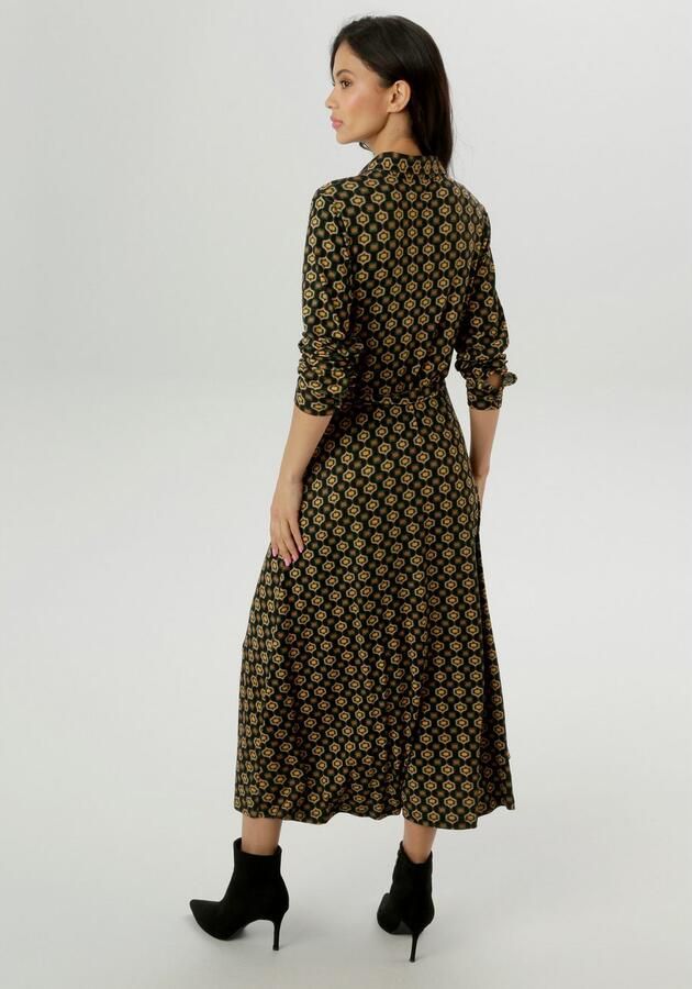 Aniston SELECTED Jerseyjurk met retropatroon en afneembaar strikband nieuwe collectie - Foto 3