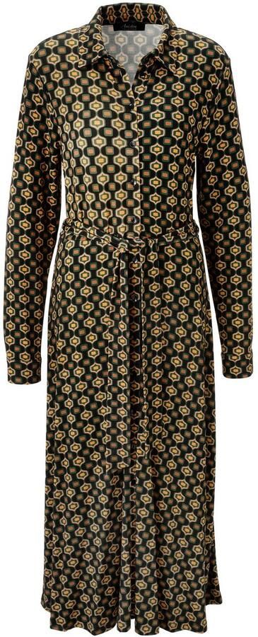 Aniston SELECTED Jerseyjurk met retropatroon en afneembaar strikband nieuwe collectie - Foto 7