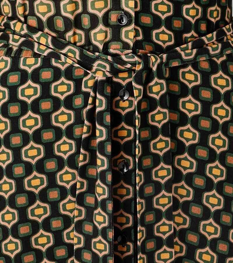 Aniston SELECTED Jerseyjurk met retropatroon en afneembaar strikband nieuwe collectie