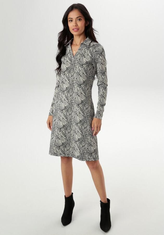 Aniston SELECTED Jerseyjurk met trendy jacquardpatroon nieuwe collectie - Foto 4