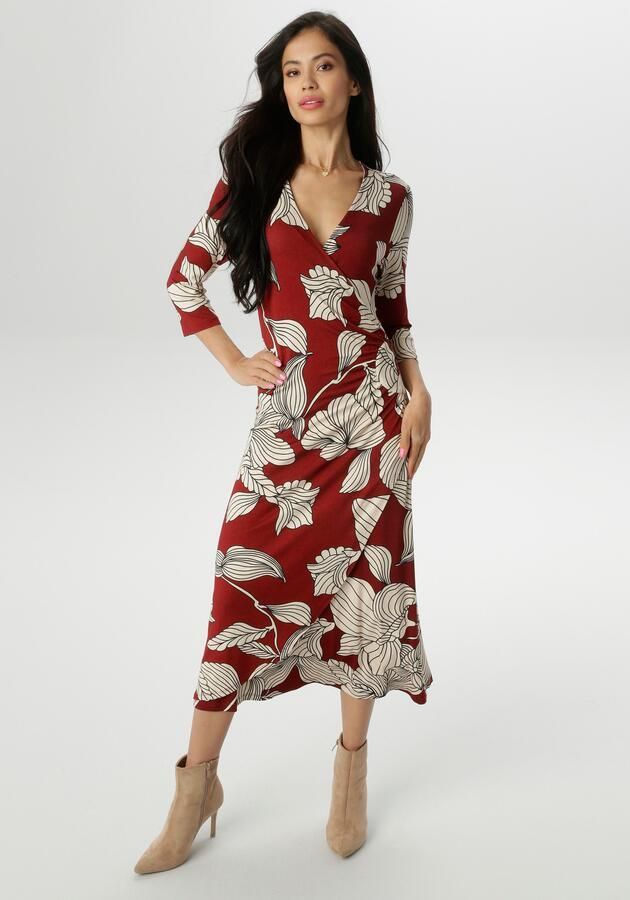 Aniston SELECTED Jerseyjurk met v-hals in wikkel-look nieuwe collectie - Foto 6