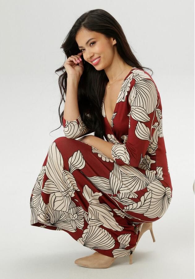 Aniston SELECTED Jerseyjurk met v-hals in wikkel-look nieuwe collectie - Foto 3