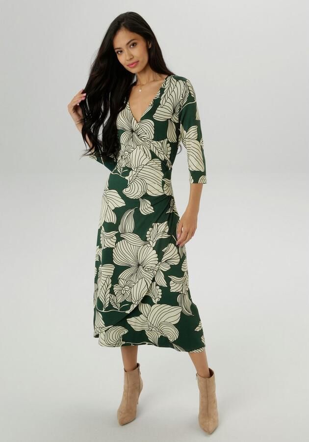 Aniston SELECTED Jerseyjurk met v-hals in wikkel-look nieuwe collectie - Foto 2