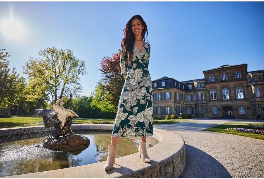 Aniston SELECTED Jerseyjurk met v-hals in wikkel-look nieuwe collectie - Foto 6