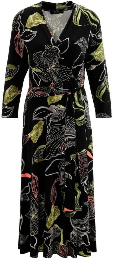 Aniston SELECTED Jerseyjurk met v-halslijn in wikkel-look en binddetail - Foto 6