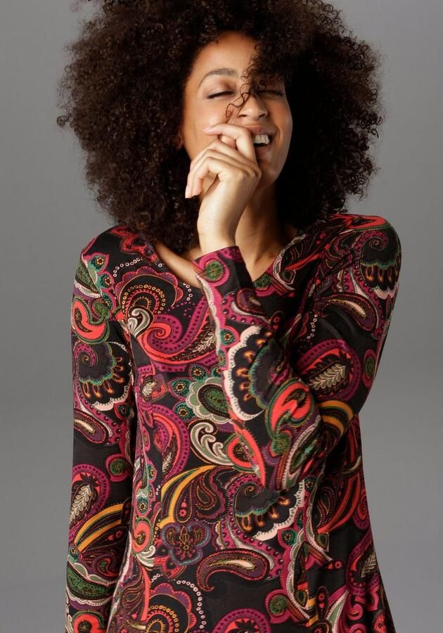 Aniston SELECTED Jerseyjurk Paisleydessin in volle kleuren - Foto 2