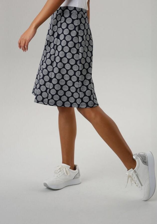 Aniston SELECTED Jerseyrok met gestreepte stippen - Foto 4