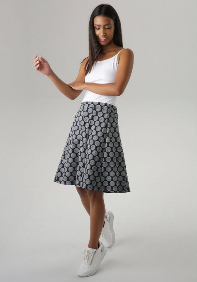 Aniston SELECTED Jerseyrok met gestreepte stippen - Foto 5