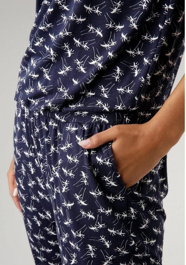 Aniston SELECTED Jumpsuit met palmen bedrukt