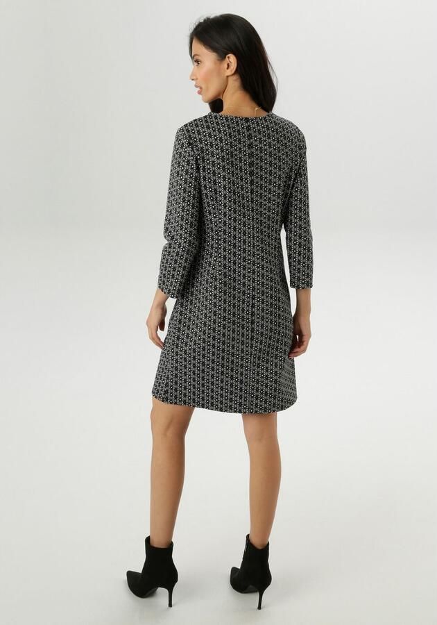 Aniston SELECTED Kokerjurk met grafische jacquardpatroon nieuwe collectie - Foto 3