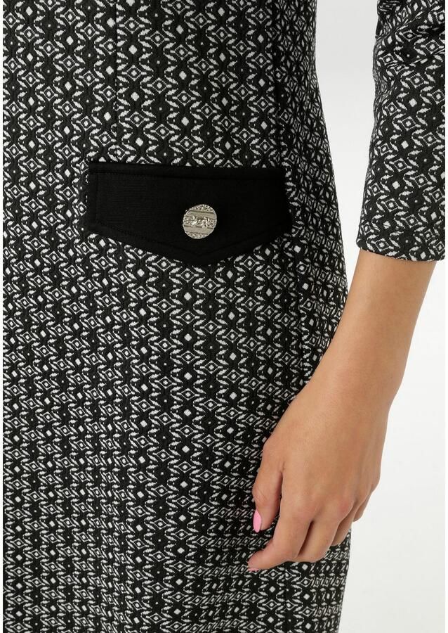 Aniston SELECTED Kokerjurk met grafische jacquardpatroon nieuwe collectie - Foto 2