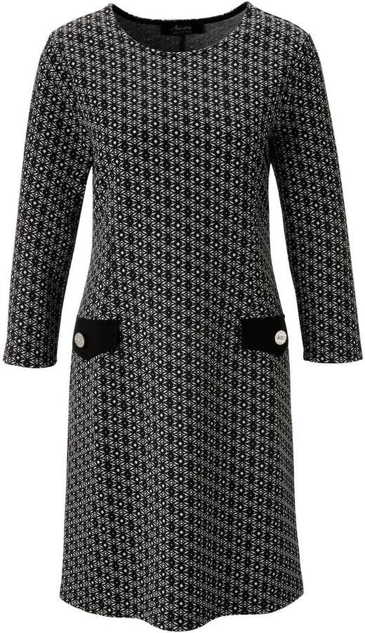 Aniston SELECTED Kokerjurk met grafische jacquardpatroon nieuwe collectie - Foto 6