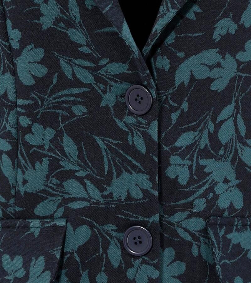 Aniston SELECTED Korte blazer met kleurharmonisch jacquard-bloemenmotief