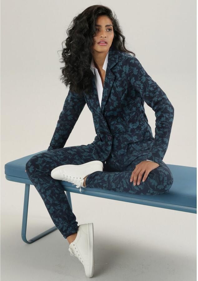 Aniston SELECTED Korte blazer met kleurharmonisch jacquard-bloemenmotief - Foto 4