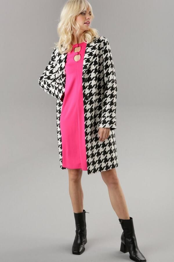 Aniston SELECTED Korte jas met trendy houndstooth patroon - Foto 5